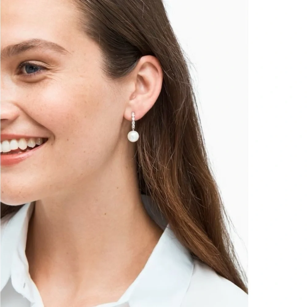 Kate Spade Pearl Drop Huggie Earrings NWT‎